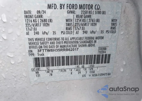 2024 Ford Maverick Xlt from USA, damaged, VIN 3FTTW8H35RRB62017